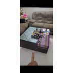 Glass-Top Wooden Centre Table with Storage Drawer - photo 1