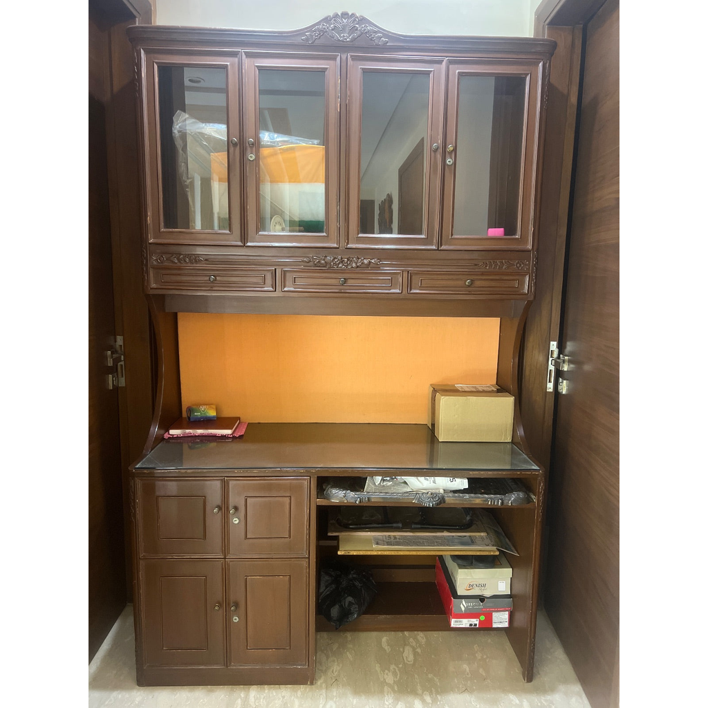 Carved Wooden Display and Storage Cabinet - photo 1