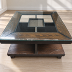 Square Wooden Centre Table with Glass Top - Regularly Used - Delhi