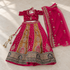 Red and Gold Embroidered Lehenga Set - Like New - Noida