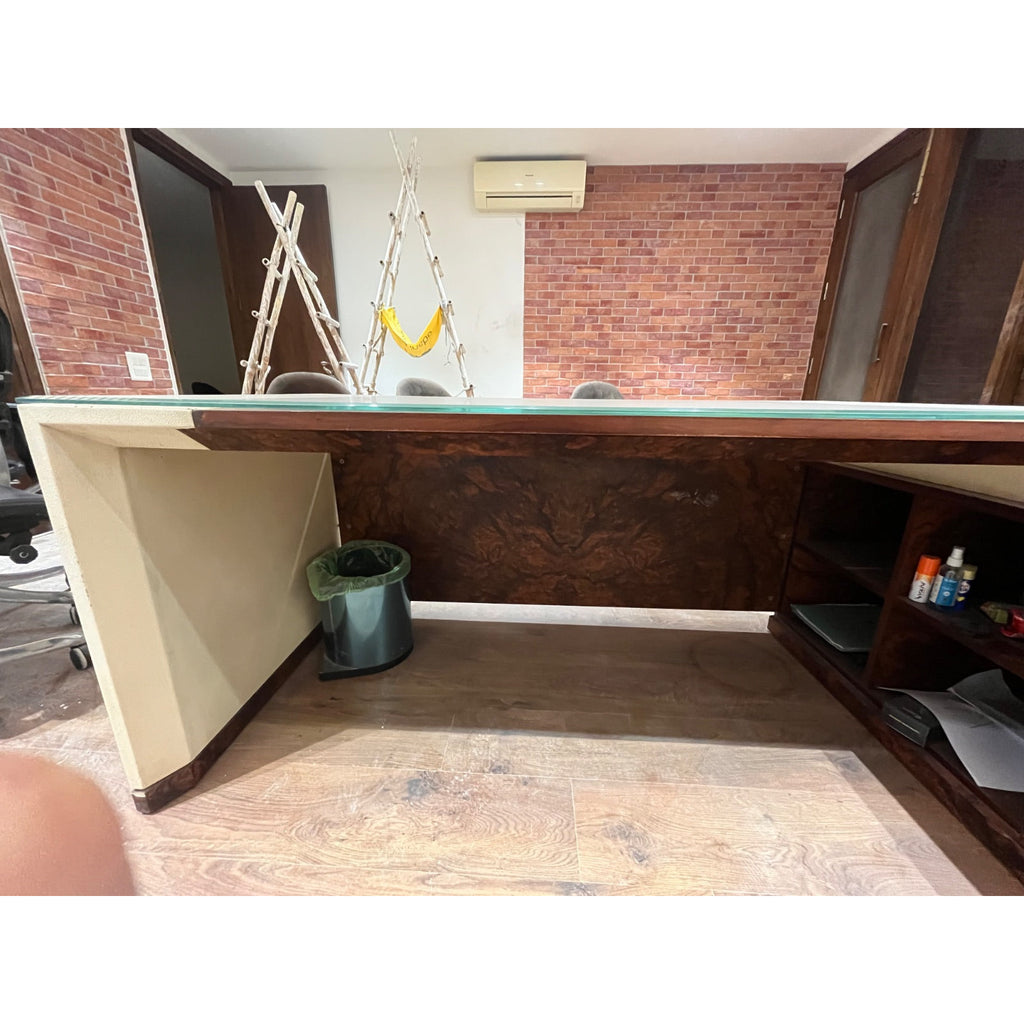 Glass-Top Office Desk with Left Return - photo 3
