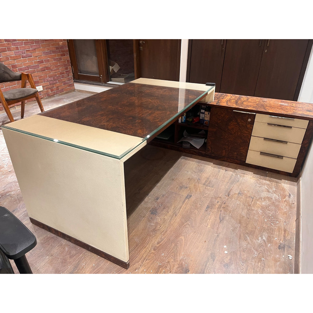 Glass-Top Office Desk with Left Return - photo 5