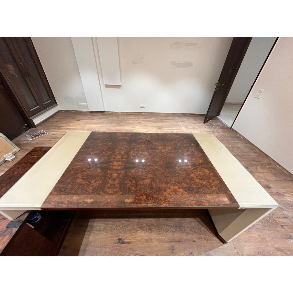 Glass-Top Office Desk with Right Return - photo 2
