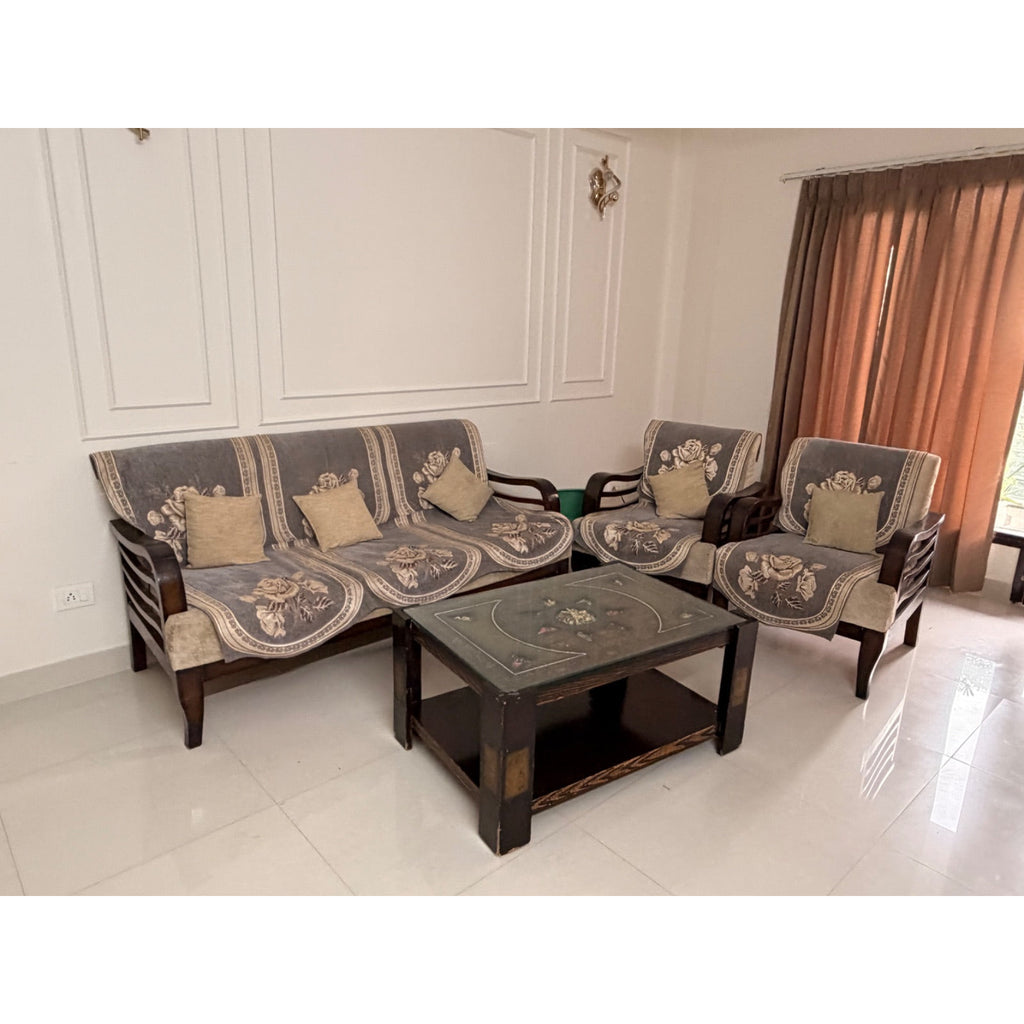 Wooden 3+1+1 Sofa Set with Centre Table - photo 5