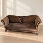 Brown Three-Seater Fabric Sofa - Delhi