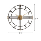 Black and Gold Metal Wall Clock - photo 1