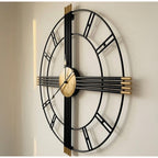 Black and Gold Metal Wall Clock - photo 2