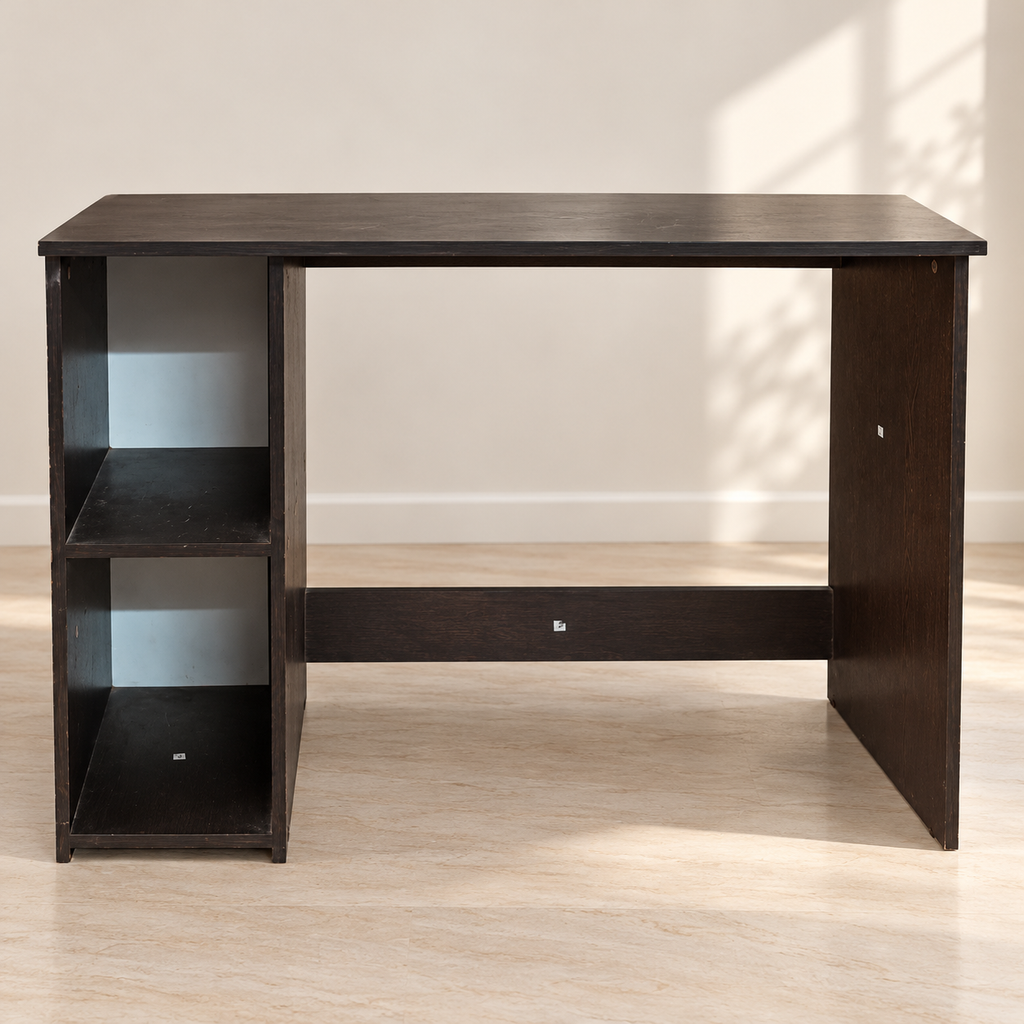 Wenge Engineered Wood Study Desk with Shelves - Regularly Used - Noida