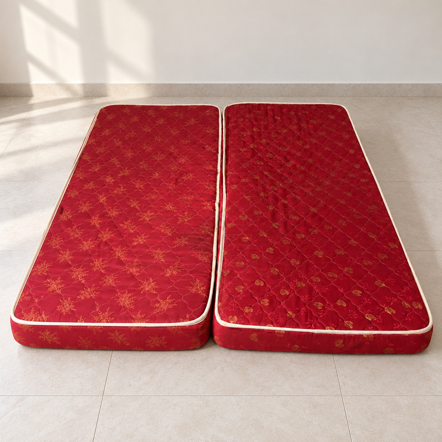 Pair of Pre-Owned Memory Foam Mattresses, pre-owned with visible condition, giveasy hero