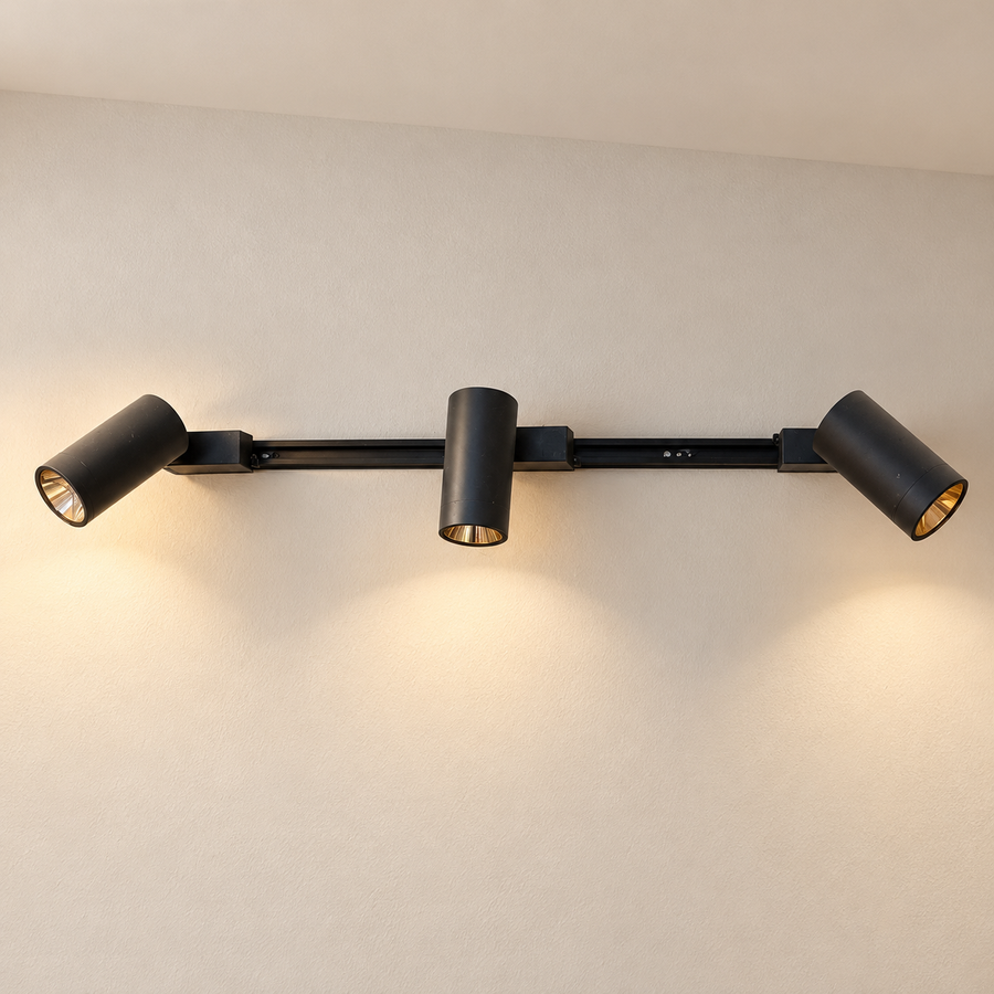 Black Three-Head Light Fitting - hero