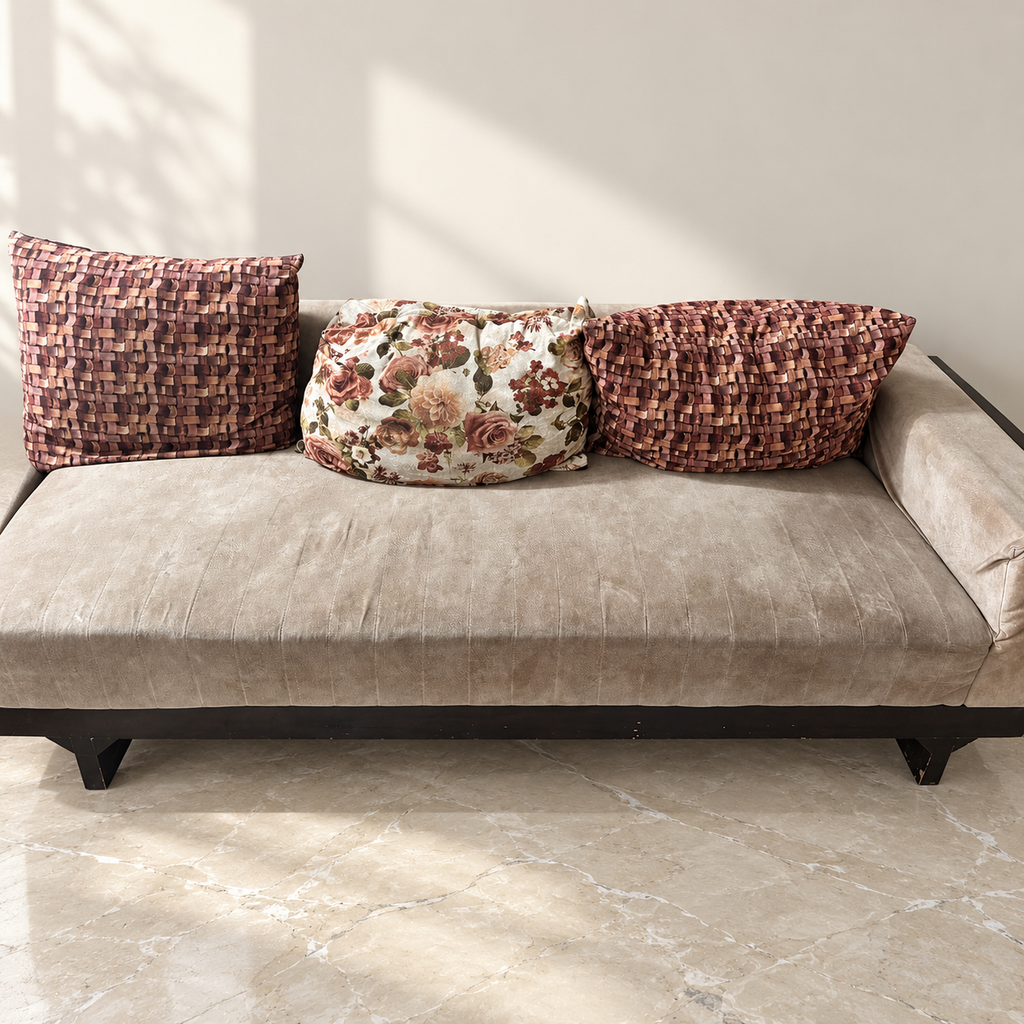 Beige Fabric Sofa Set with Centre Table - hero