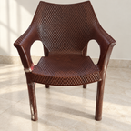 Brown Plastic Armchair, Needs Repair - giveasy hero