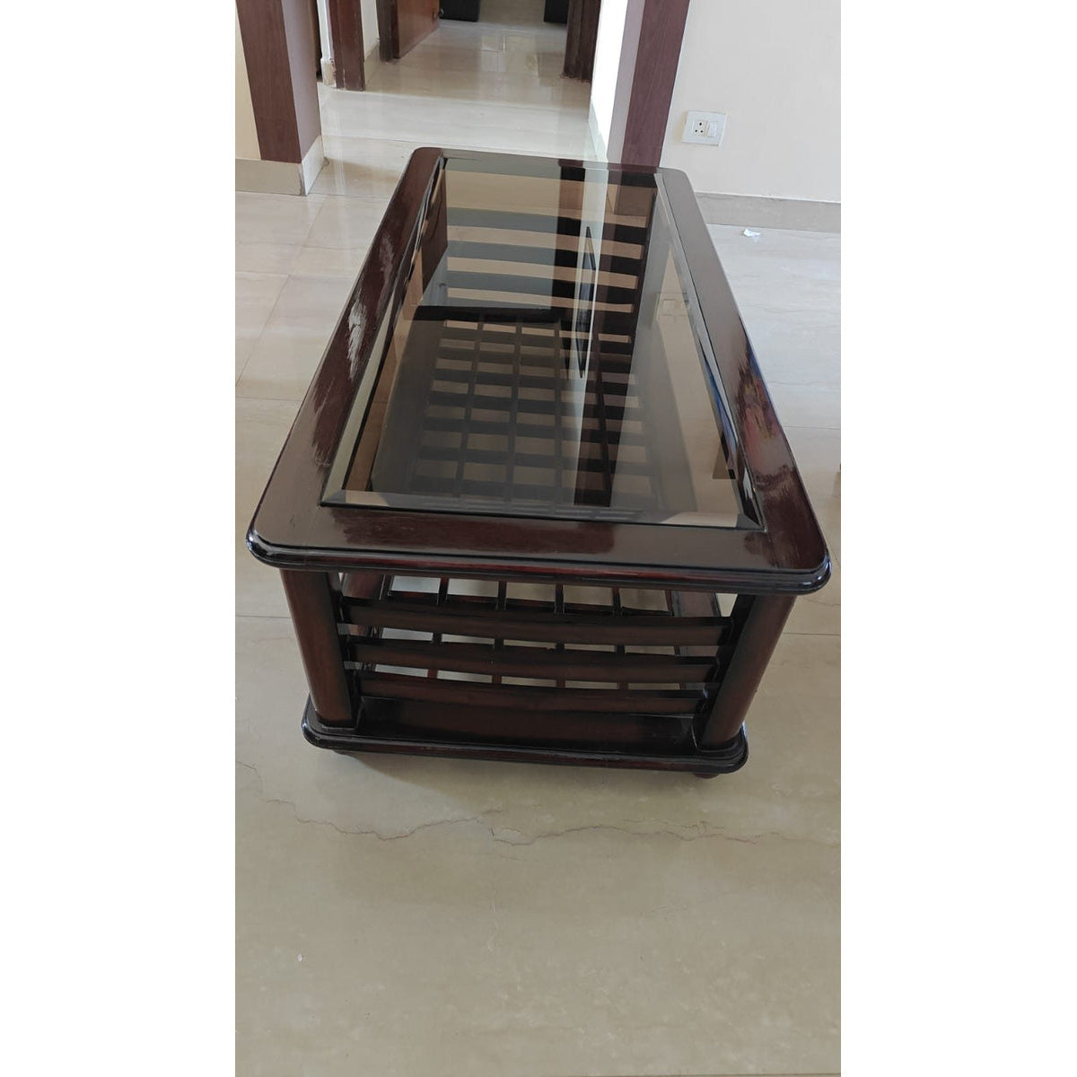 Wooden Glass-Top Centre Table - seller photo 4