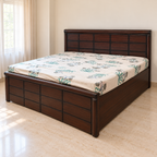 Wooden Double Storage Bed with Mattress - giveasy hero