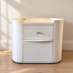 White Wooden Two-Drawer Bedside Table - giveasy hero