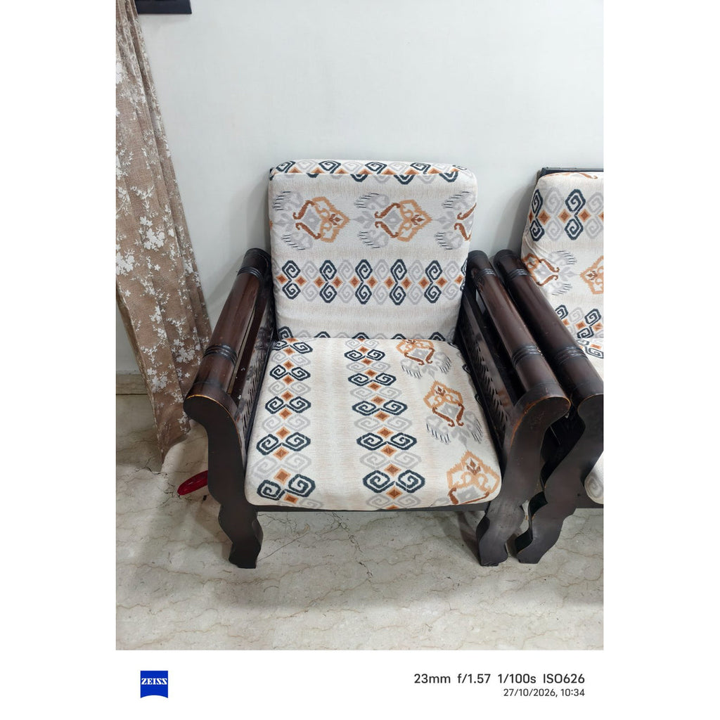 Wooden Sofa Set, 3+1+1, with Centre Table - photo 8