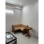 Wooden L-Shaped Corner Sofa with Round Table - photo 6