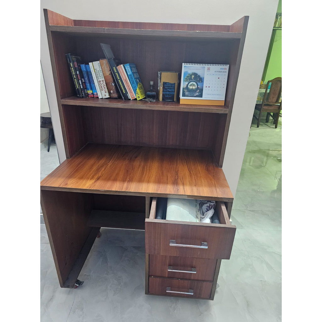 Study Desk with Hutch, Four Drawers and Wheels - photo 3