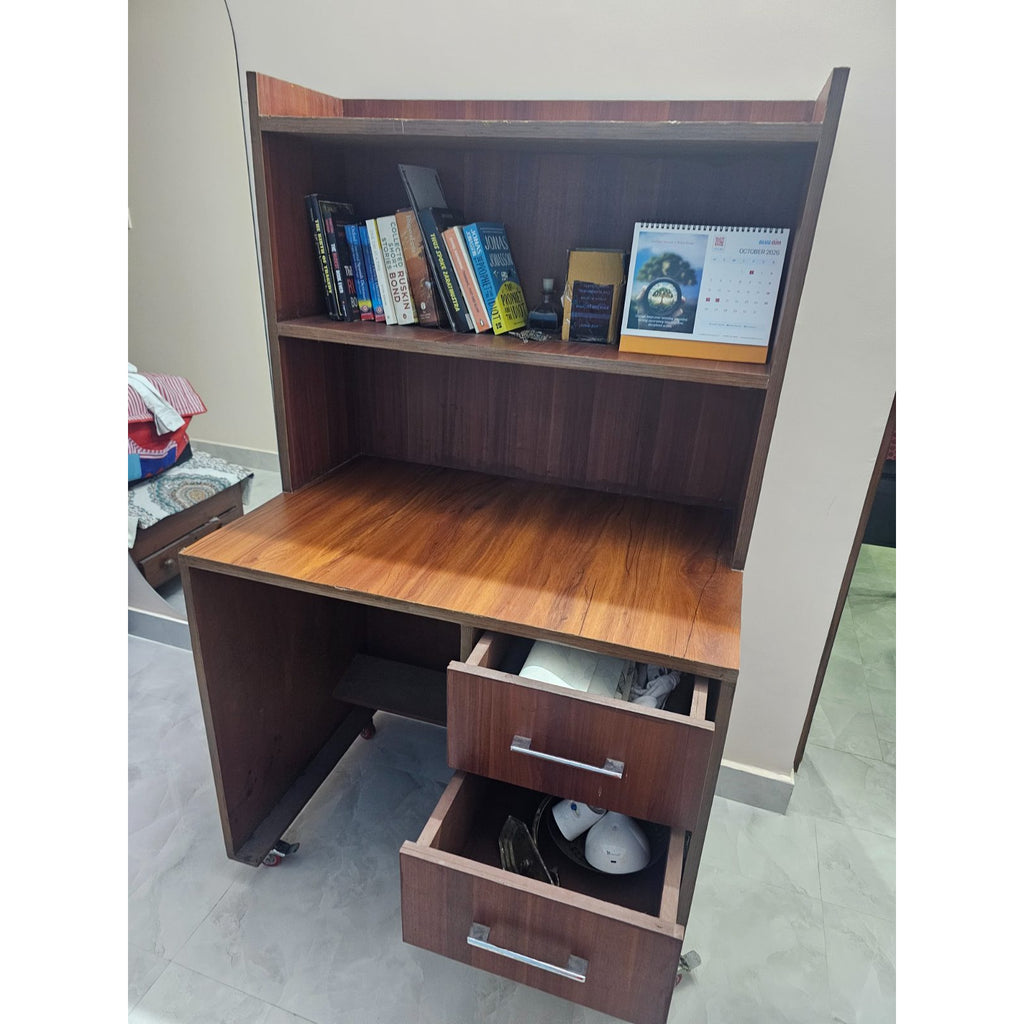 Study Desk with Hutch, Four Drawers and Wheels - photo 4