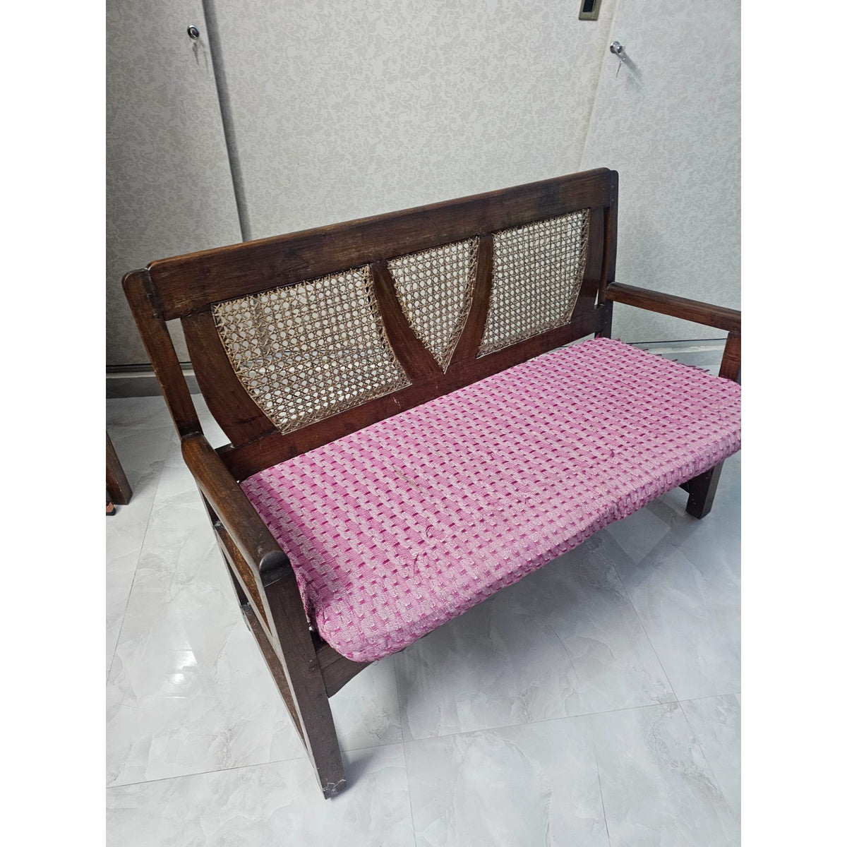 Wooden Cane Bench - photo 4