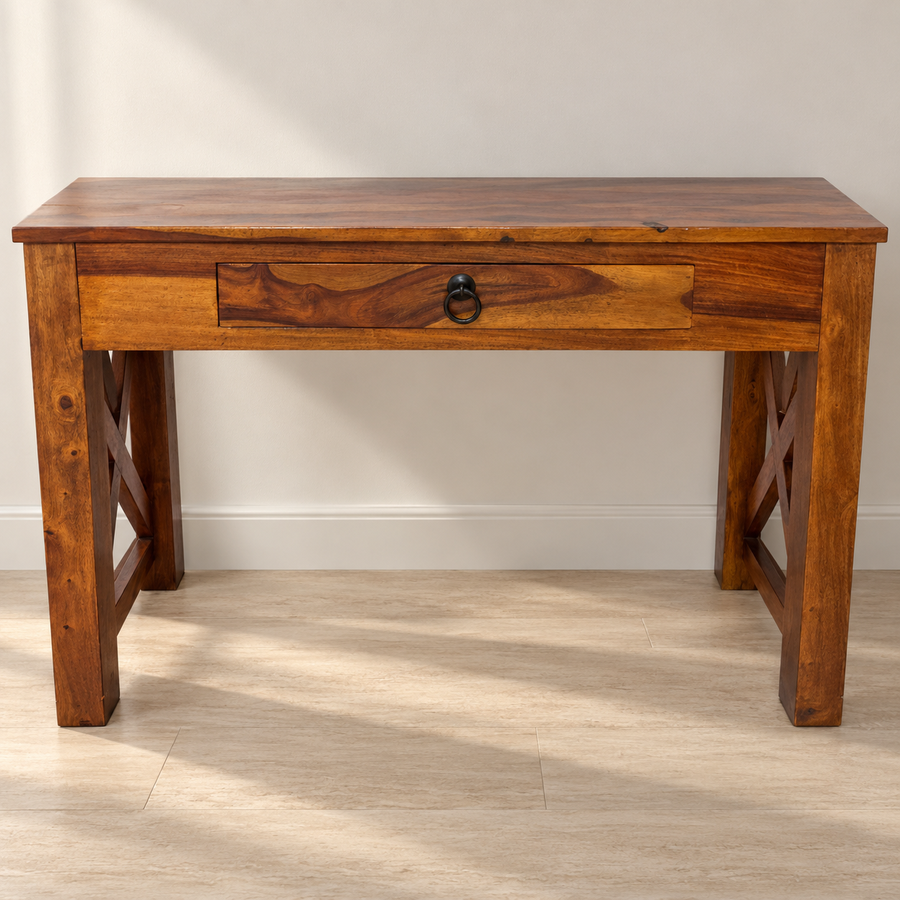 Single-Drawer Solid-Wood Desk, Loose Joints - giveasy hero