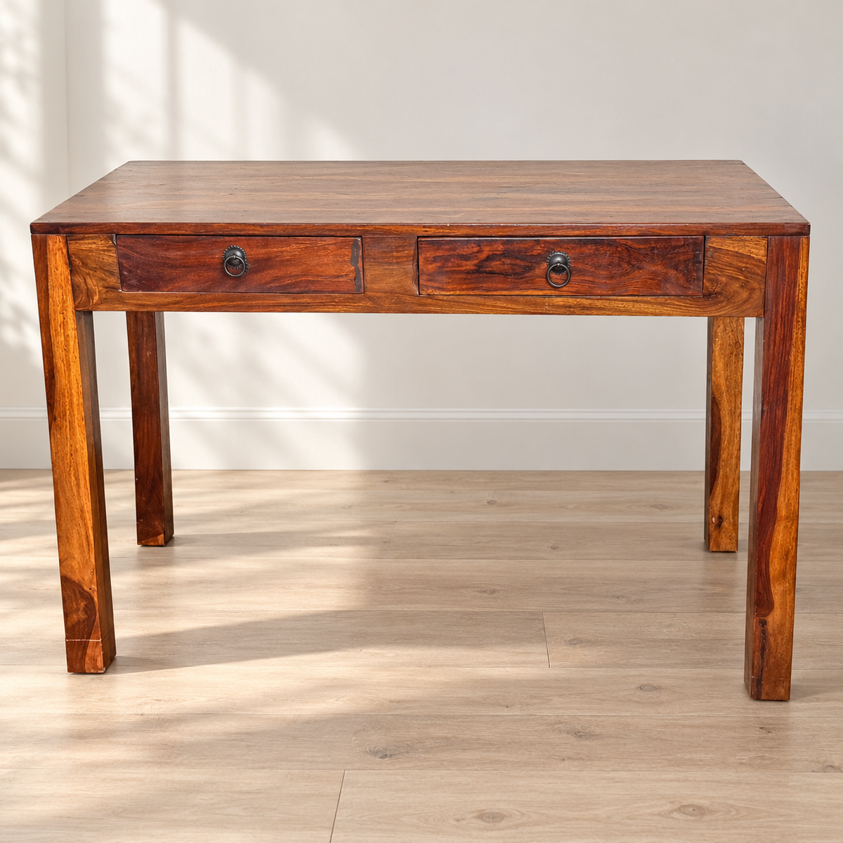 Two-Drawer Solid-Wood Desk, Loose Joints - giveasy hero