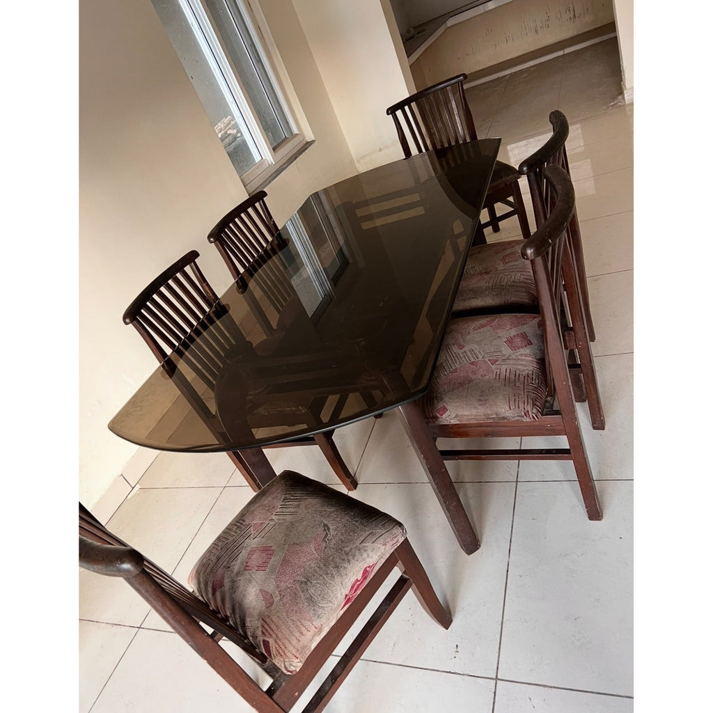 Glass-Top Dining Table - used dining in Delhi - photo 1