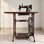 Usha sewing machine with treadle table and stand - hero