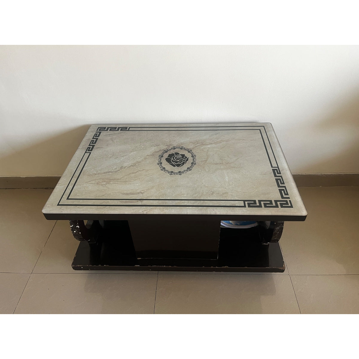 Patterned Glass-Top Centre Table - seller photo 1