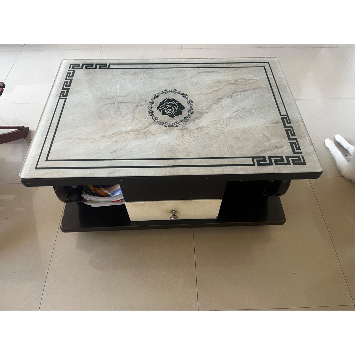 Patterned Glass-Top Centre Table - seller photo 2