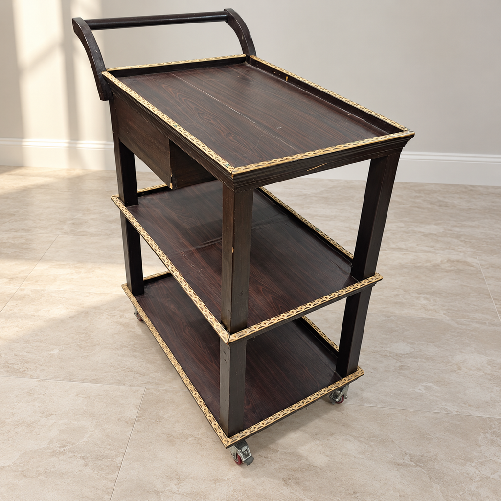 Wooden Three-Tier Bar Trolley - giveasy hero
