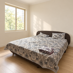 Furlenco Double Bed with Curved Dark Headboard - Lightly Used - styled hero