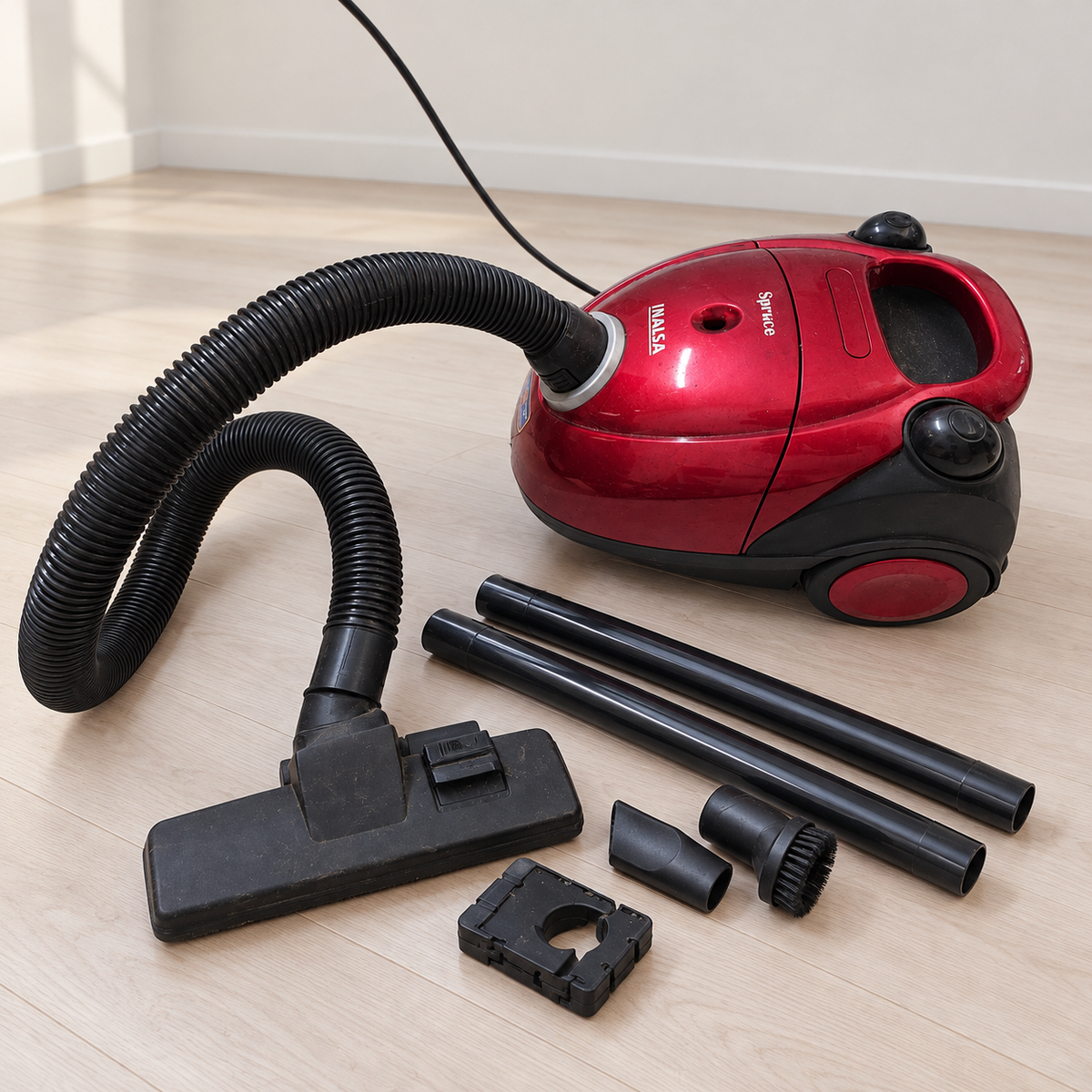 Inalsa Red Canister Vacuum Cleaner with Attachments - Delhi