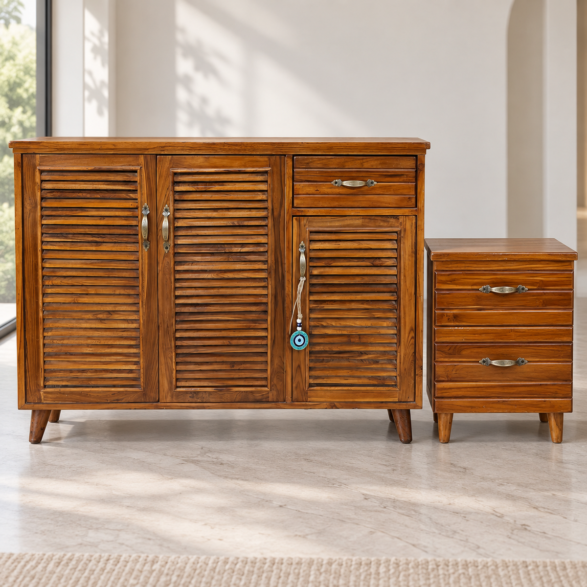 Console & Storage Cabinet – Two-Piece Set - Giveasy hero image