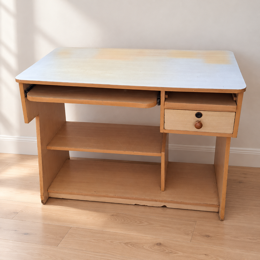 Computer desk with worn edges and keyboard tray - Ghaziabad