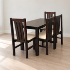 Wooden 4-Seater Dining Set with High Back Chairs — product hero