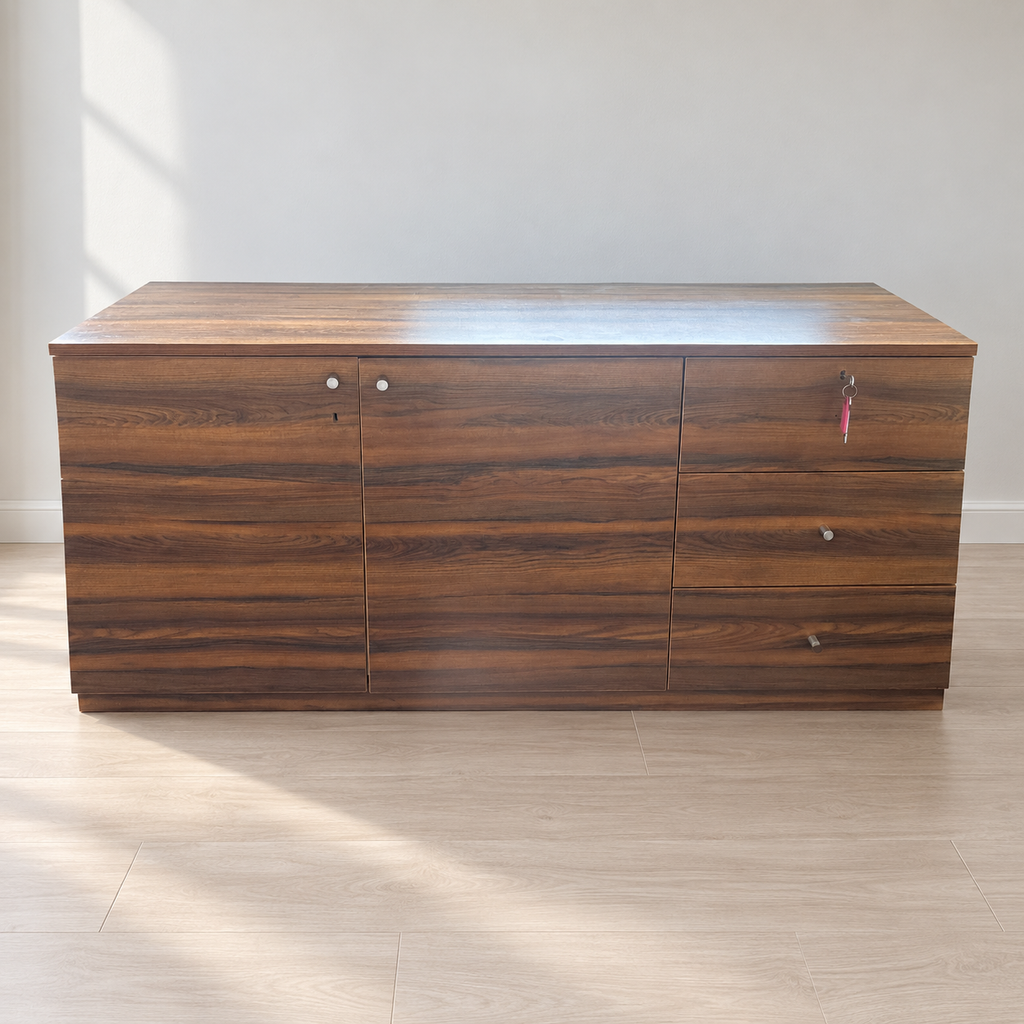 Laminated Chest of Drawers with Cabinet — photographed resale item in a neutral room