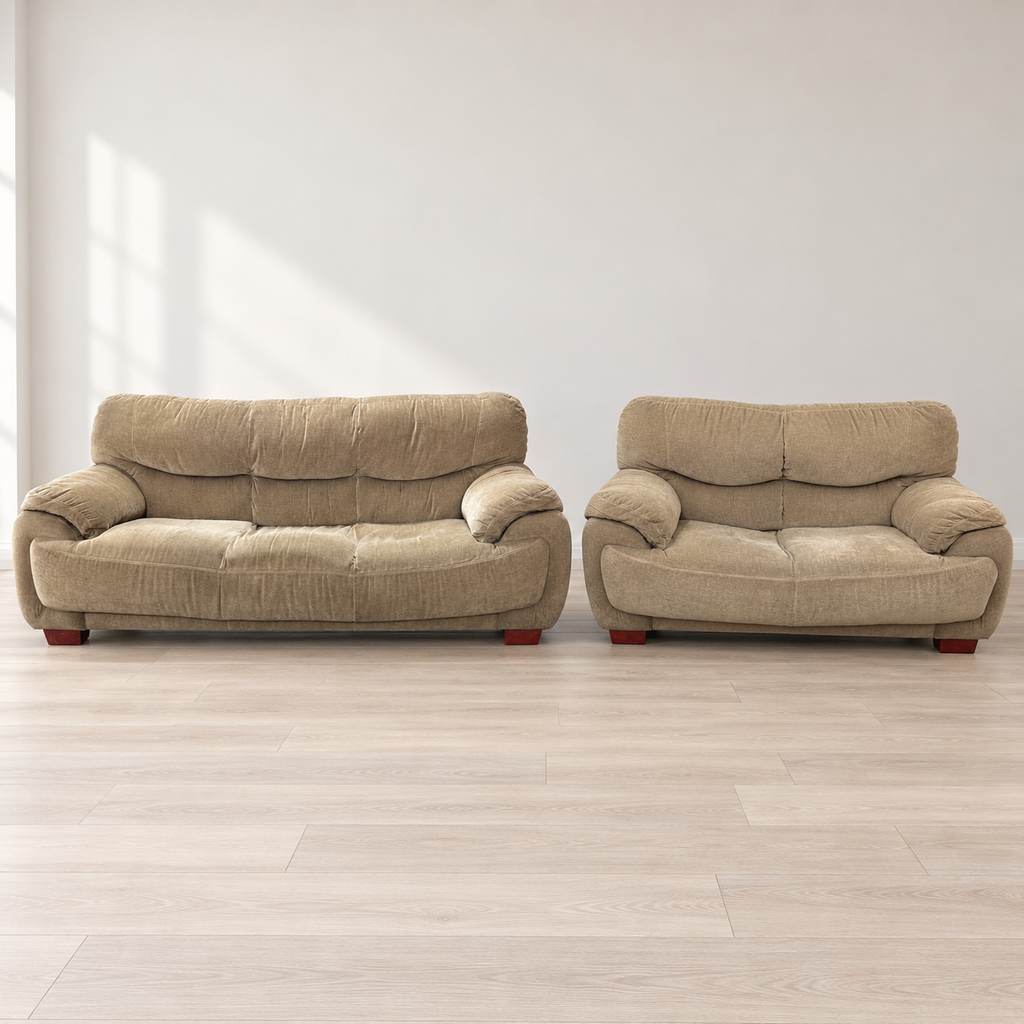 Lifestyle 3+2 Beige Fabric Sofa Set — product hero