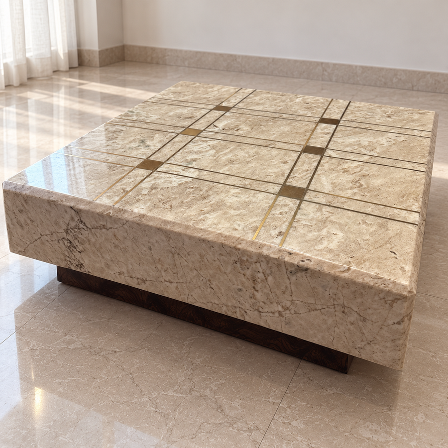 Square Marble-Top Centre Table