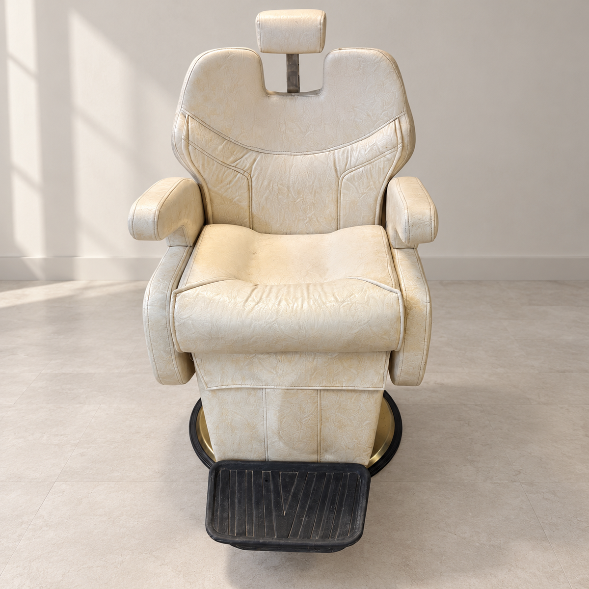 Cream Upholstered Salon Chair
