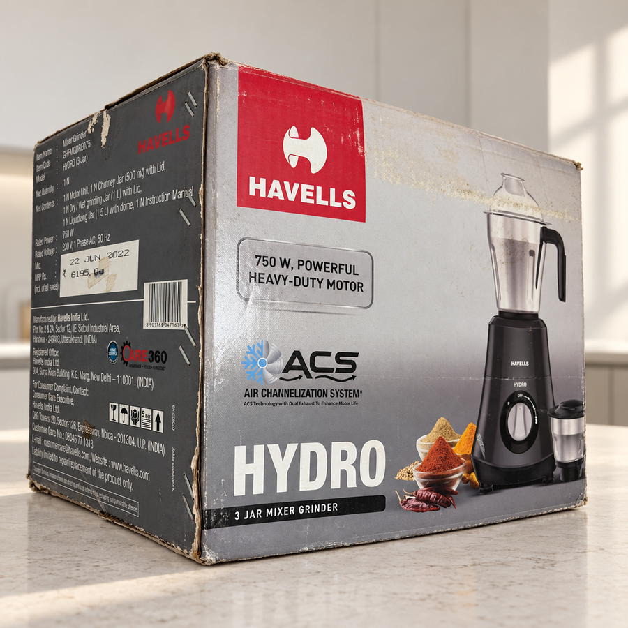 Havells Hydro 750W Mixer Grinder, Boxed