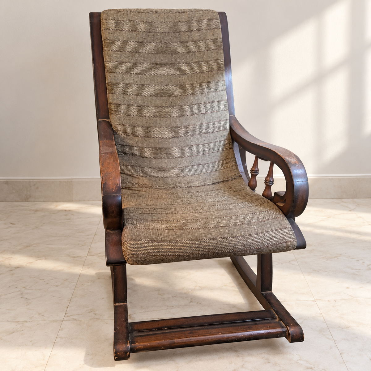 Upholstered Wooden Rocking Chair