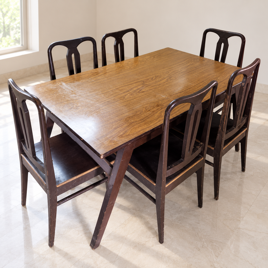 Rectangular Dining Table with 6 Chairs