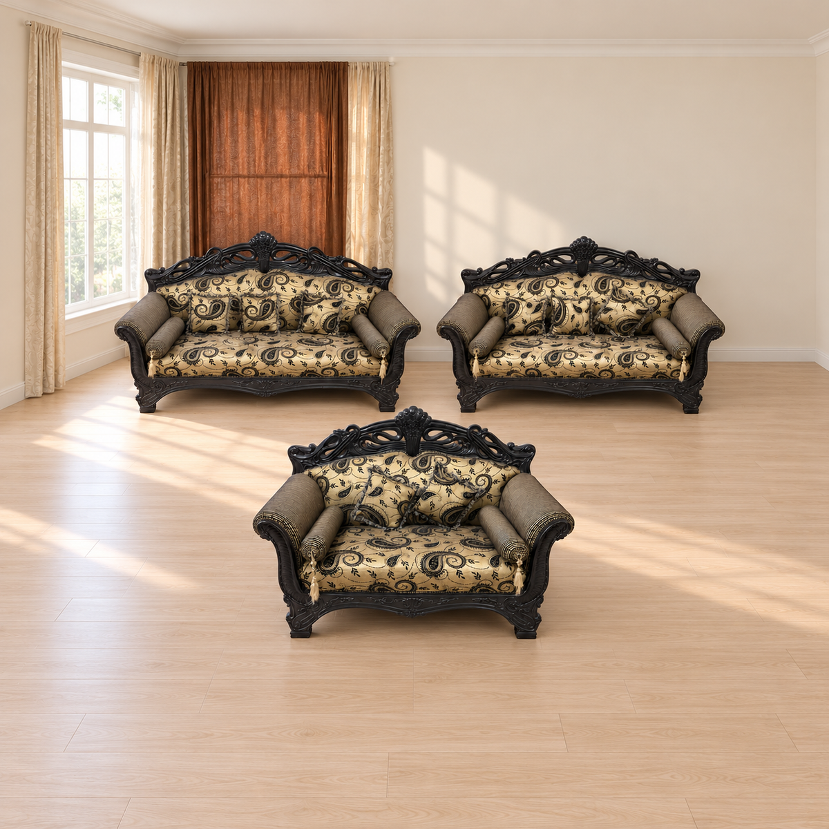 Maharaja wooden 3+3+2 sofa set - Delhi