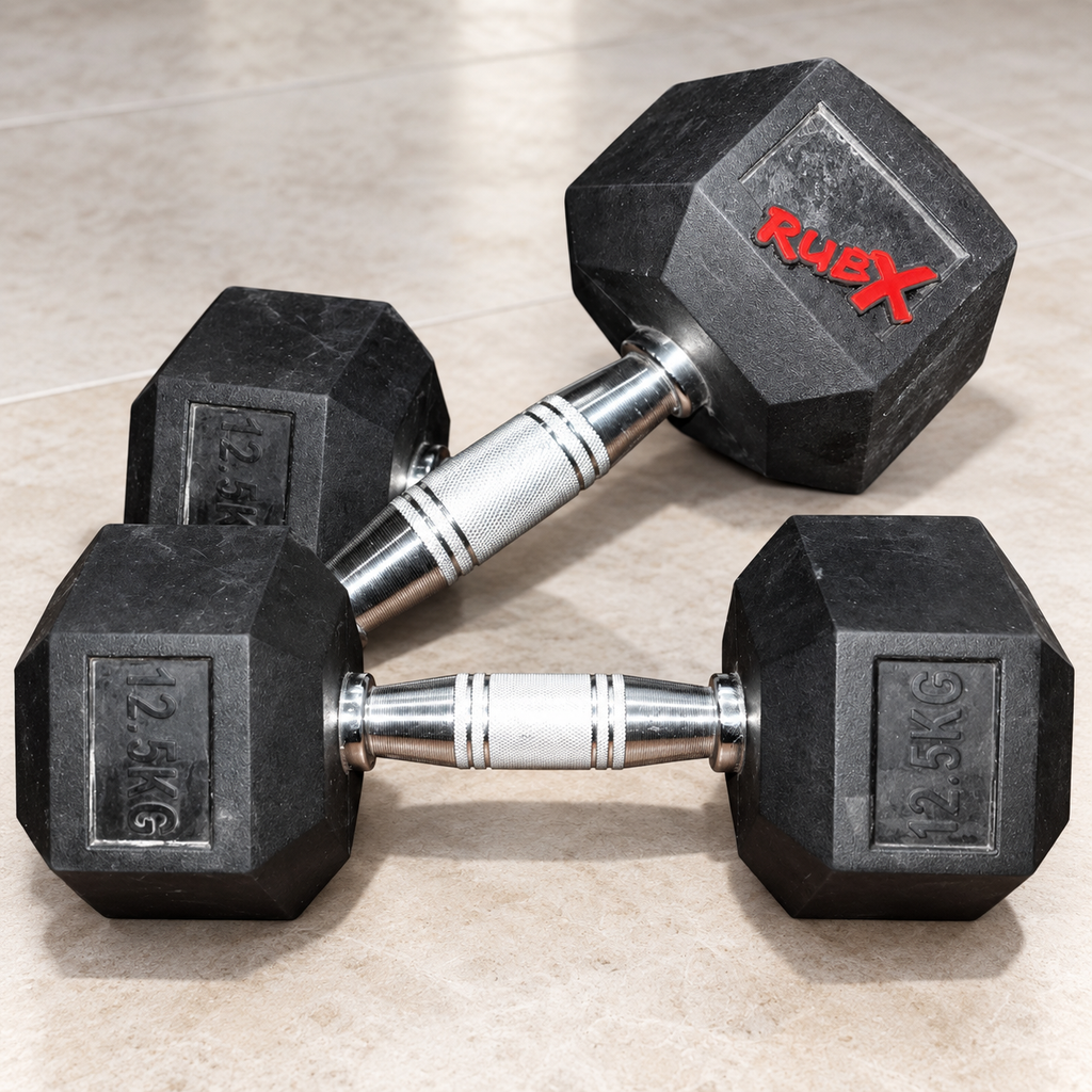 Pair of RUBX 12.5 kg hex dumbbells in Gurugram