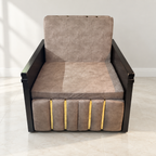 Pre-owned sofa cum bed with storage and visible upholstery wear