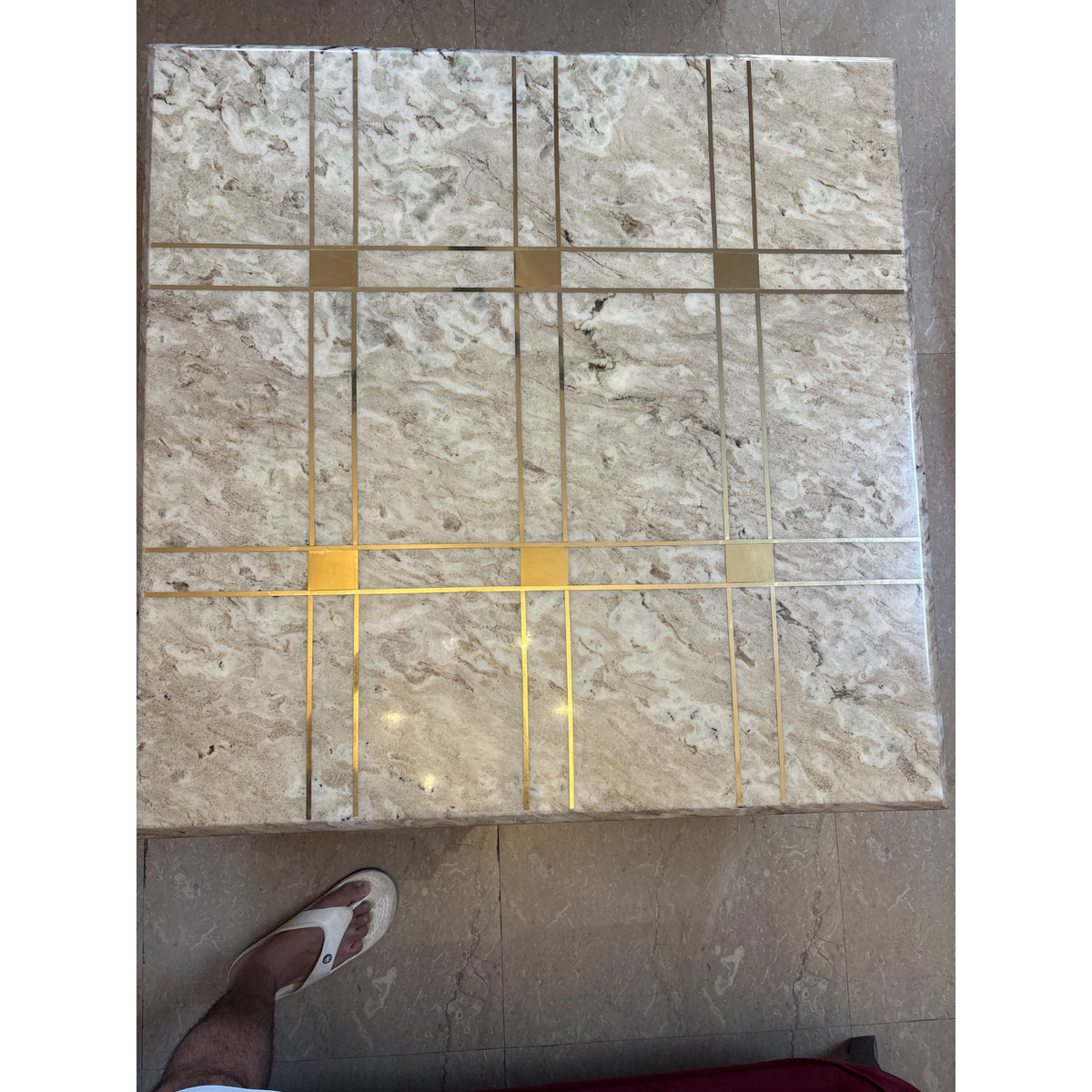 Square Marble-Top Centre Table - photo 1