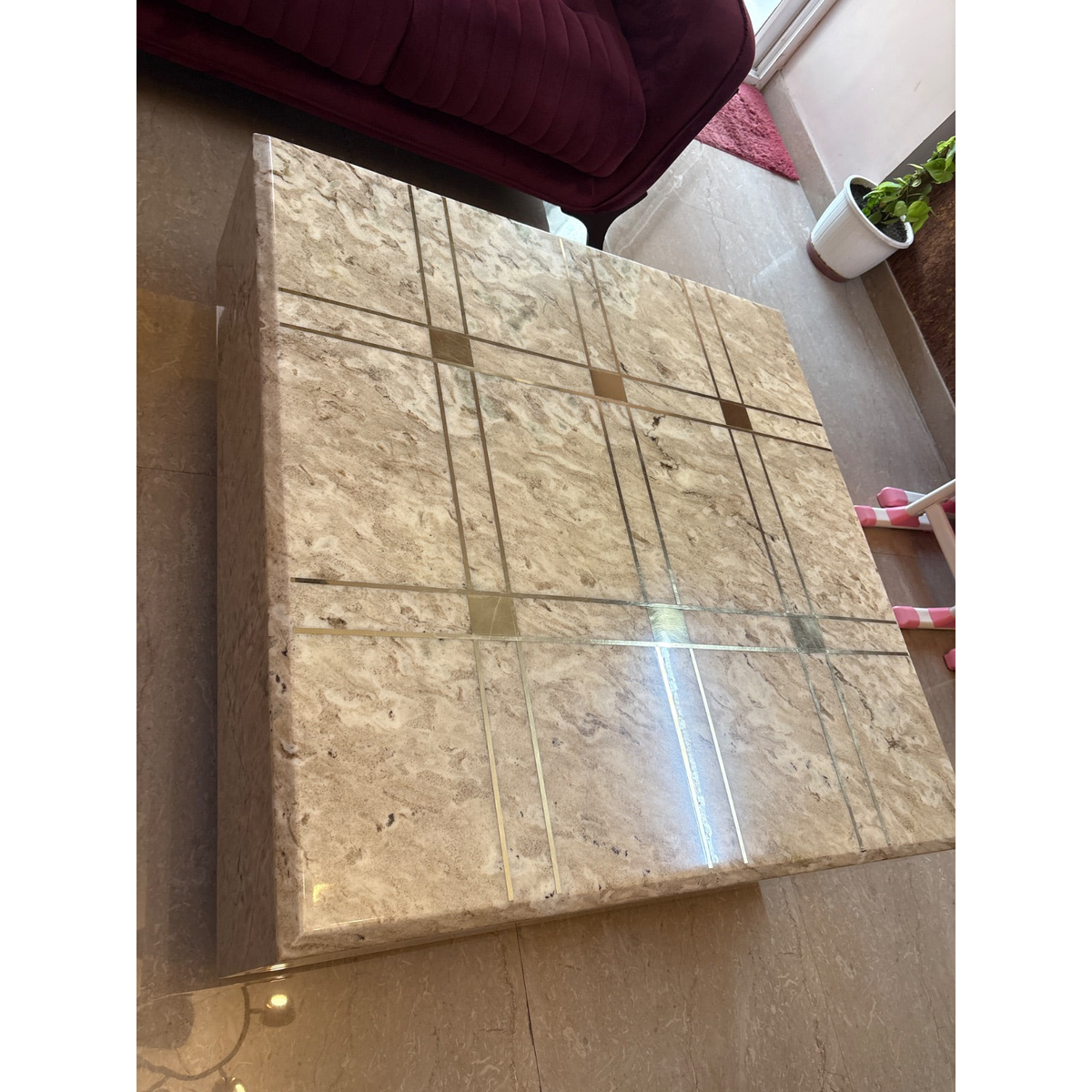 Square Marble-Top Centre Table - photo 2