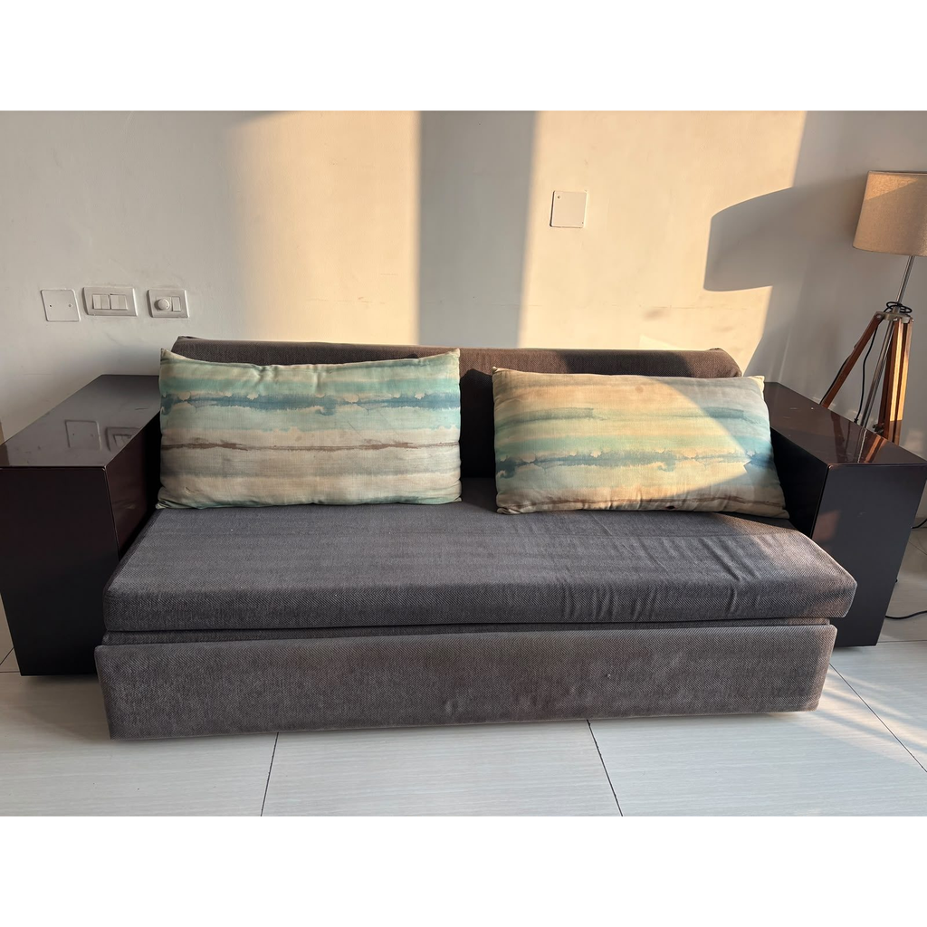 Wooden Pull-Out Sofa Cum Bed with Storage - photo 1
