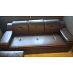 3+2+2 Brown Leatherette Sofa Set - photo 2